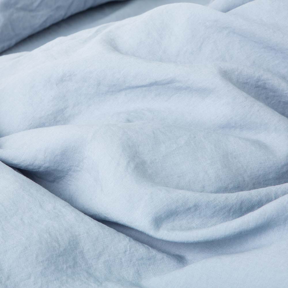 Fitted Sheet - Washed Linen 190G/M² - Glacier Blue