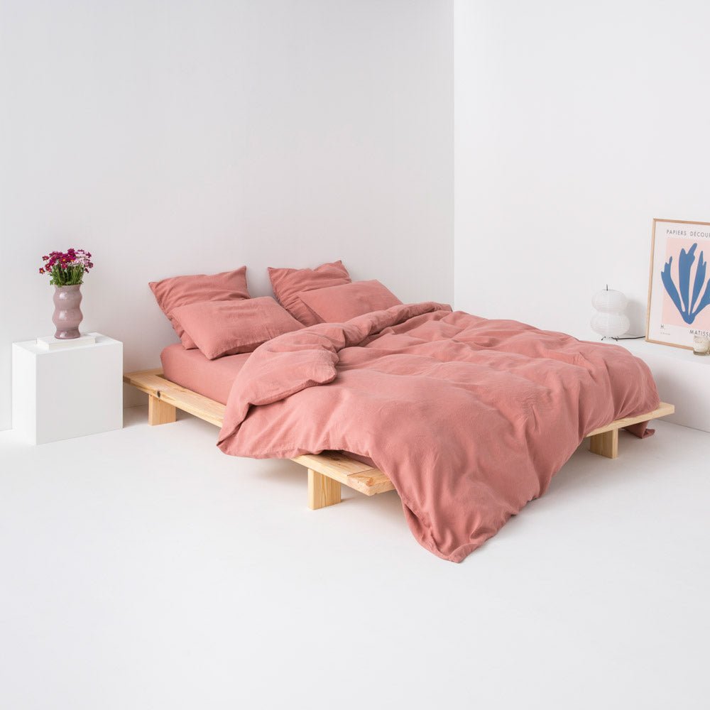 Duvet Cover - 190G/M² Washed Linen - Dusty Pink