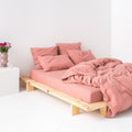 Fitted Sheet - Washed Linen 190G/M² - Old Pink