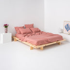 Flat Sheet - Washed Linen 190G/M² - Old Rose
