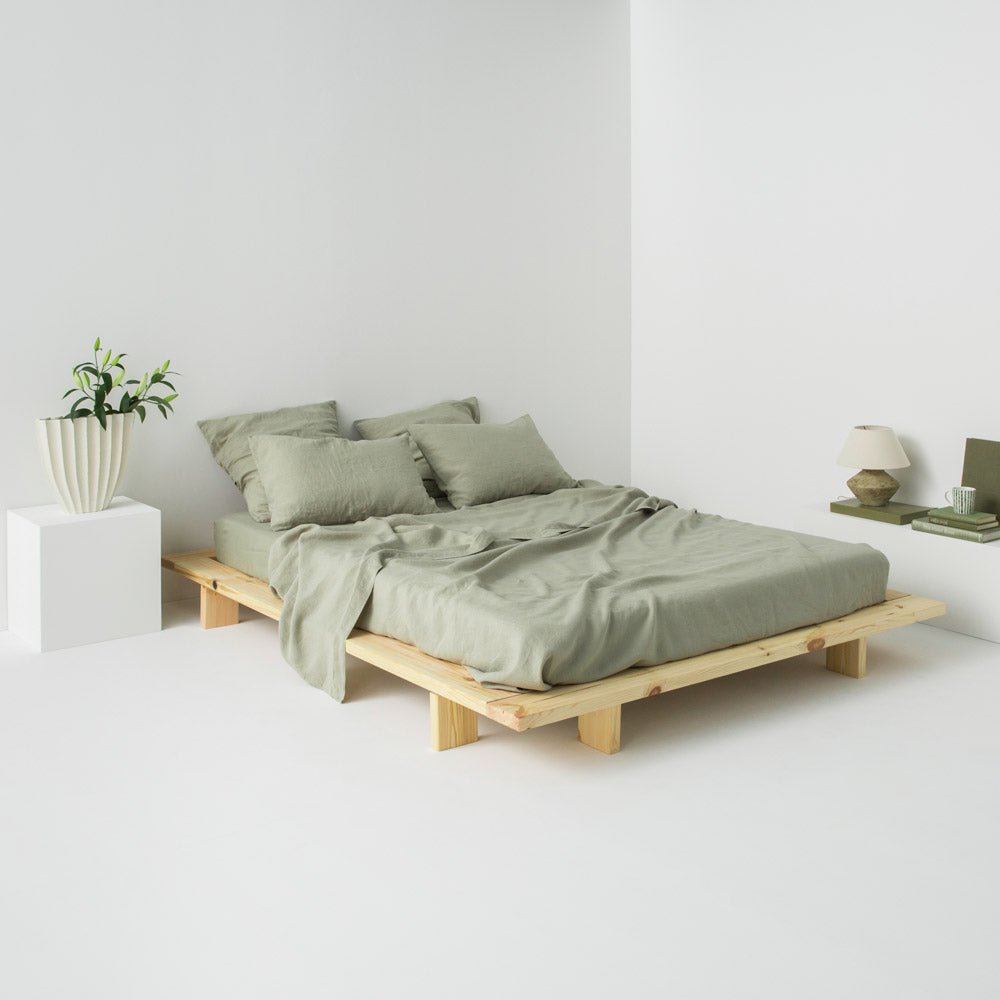 Flat Sheet - Washed Linen 190G/M² - Sage Green