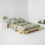 Flat Sheet - Washed Linen 190G/M² - Sage Green
