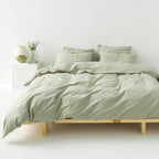 2 Pillowcases - In 300 Thread Count Washed Cotton Percale - Sage Green