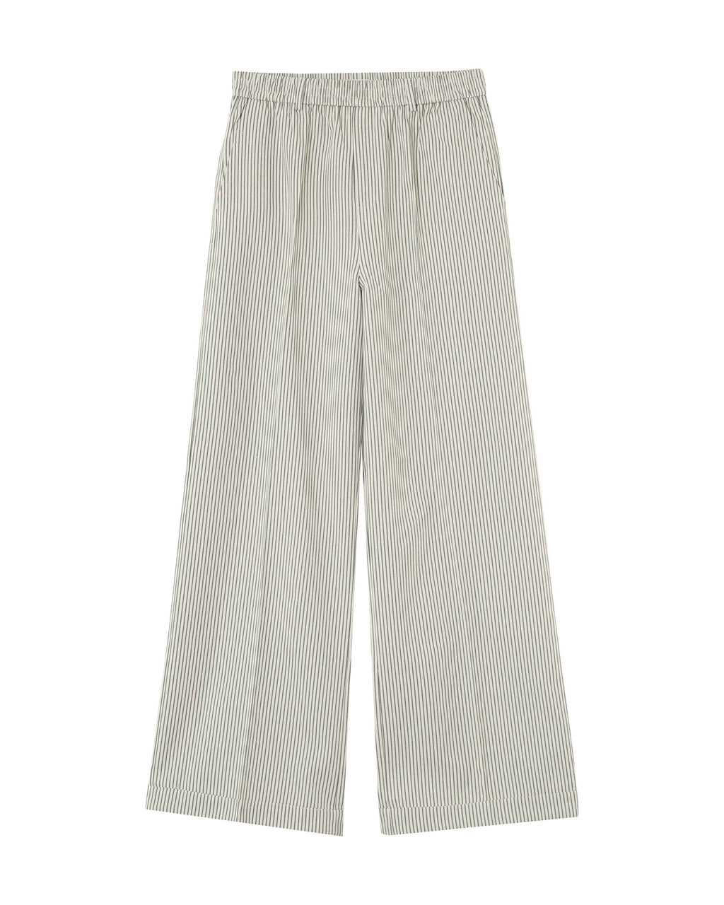 Pantalón Ancho Con Rayas Pátina Crudo