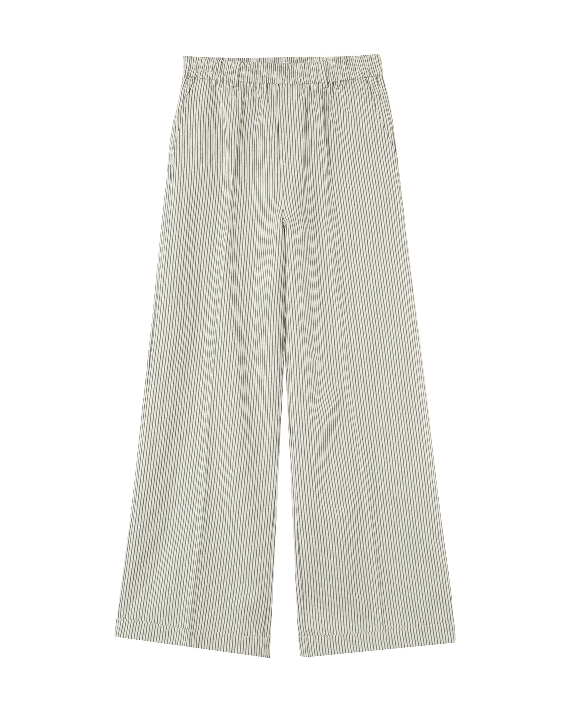 Pantalón Ancho Con Rayas Pátina Crudo