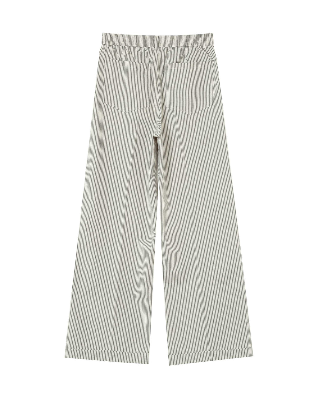 Pantalón Ancho Con Rayas Pátina Crudo