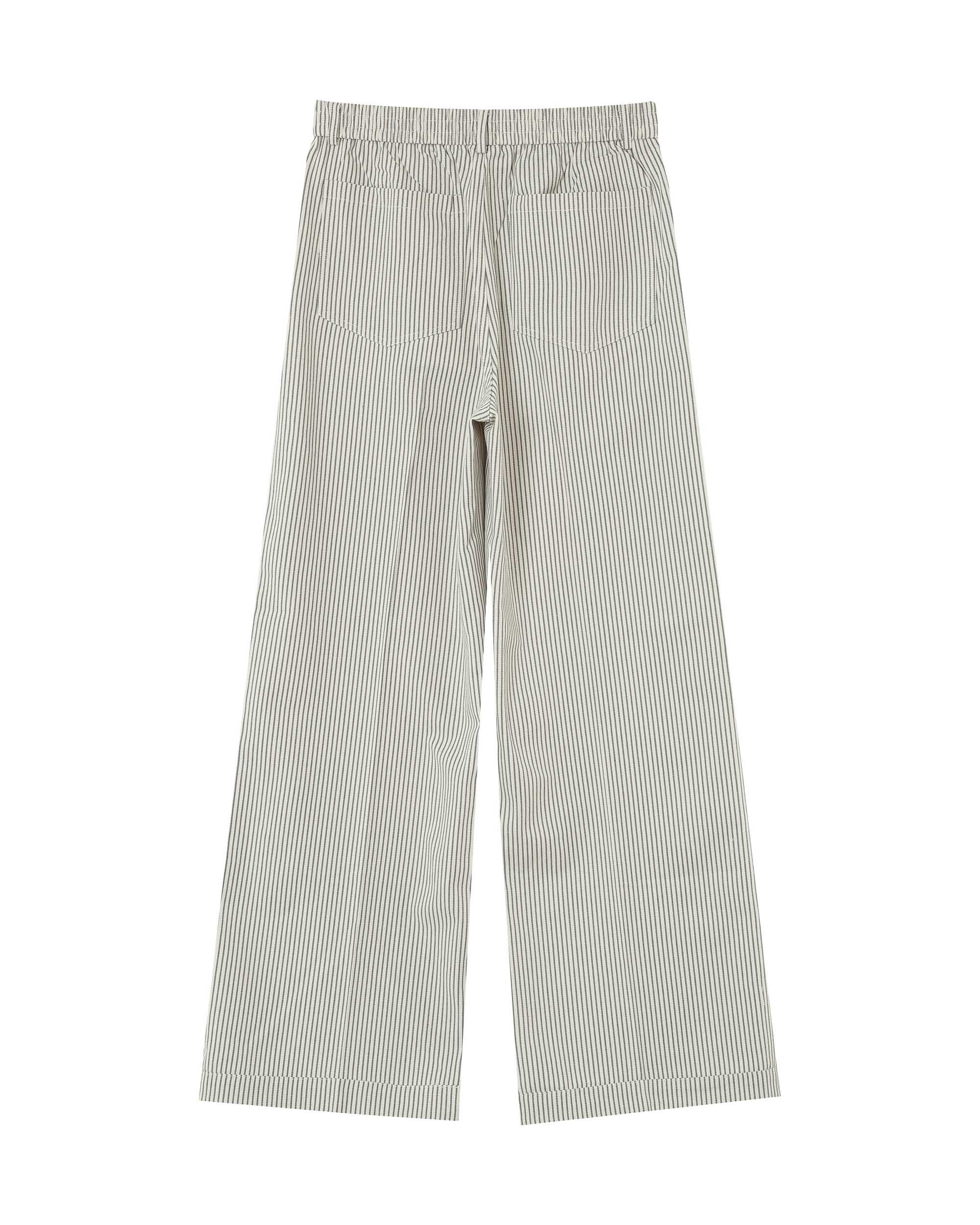 Pantalón Ancho Con Rayas Pátina Crudo