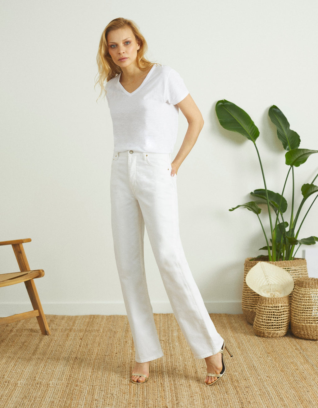 Reiko - Pantalon Straight Paty - Denim Off White - Femme