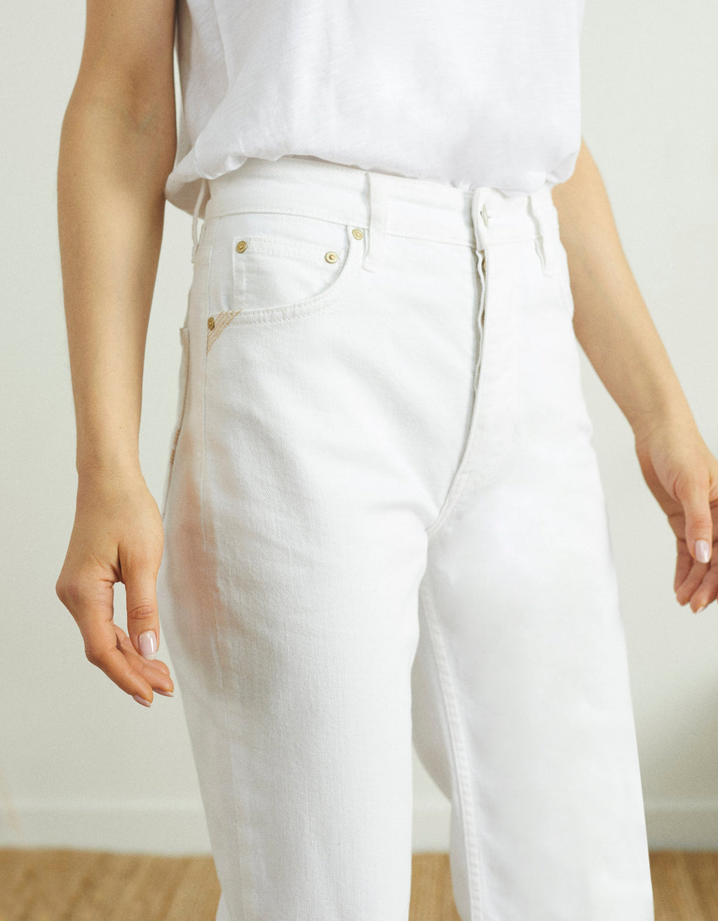 Reiko - Pantalon Straight Paty - Denim Off White - Femme