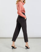 Pantalon Cargo Pauline Velvet - Carbone - Femme