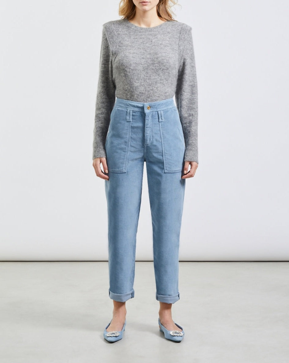 Pantalon Cargo Pauline Velvet - Storm Blue - Femme