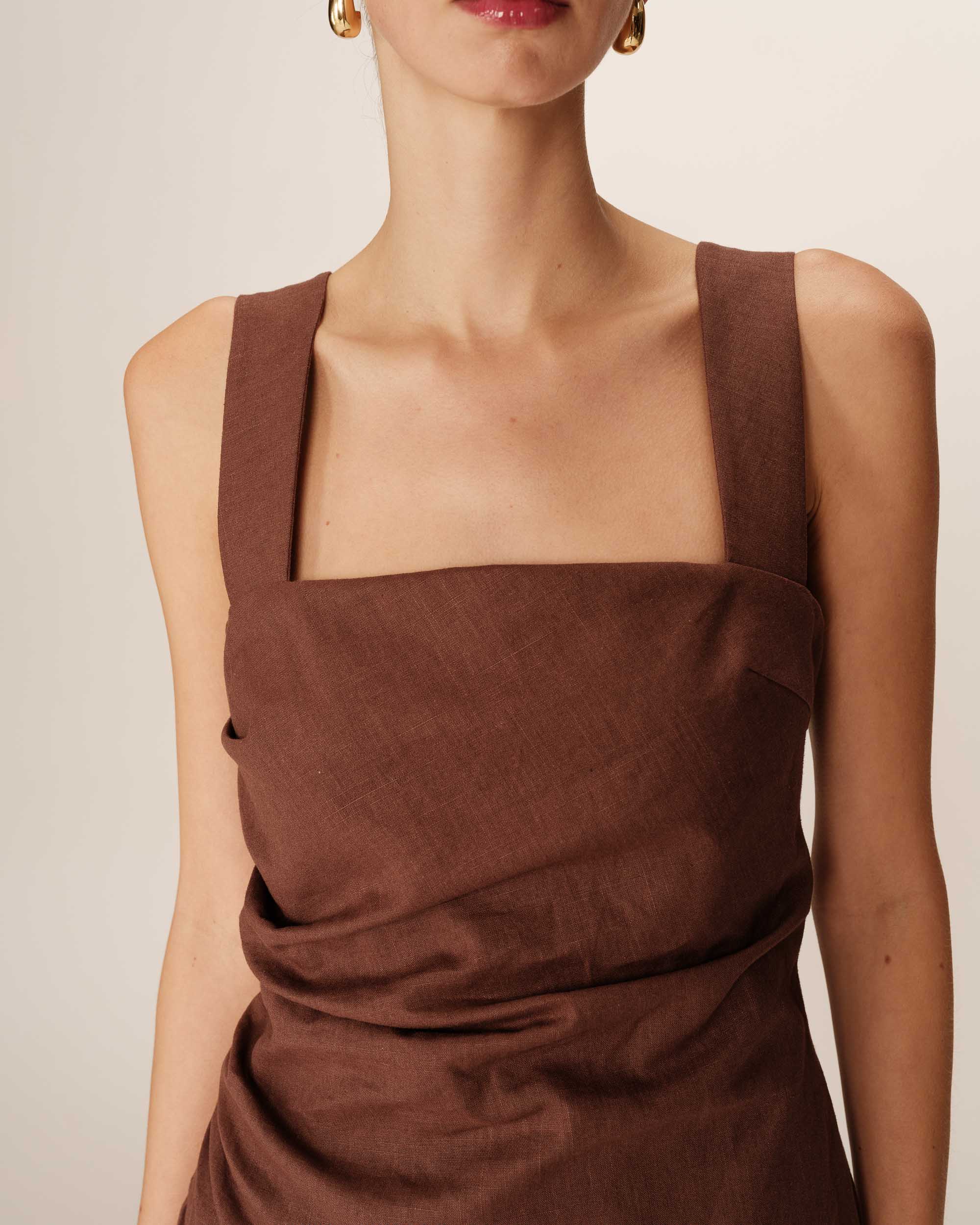 Robe Courte Pauline - Chocolat