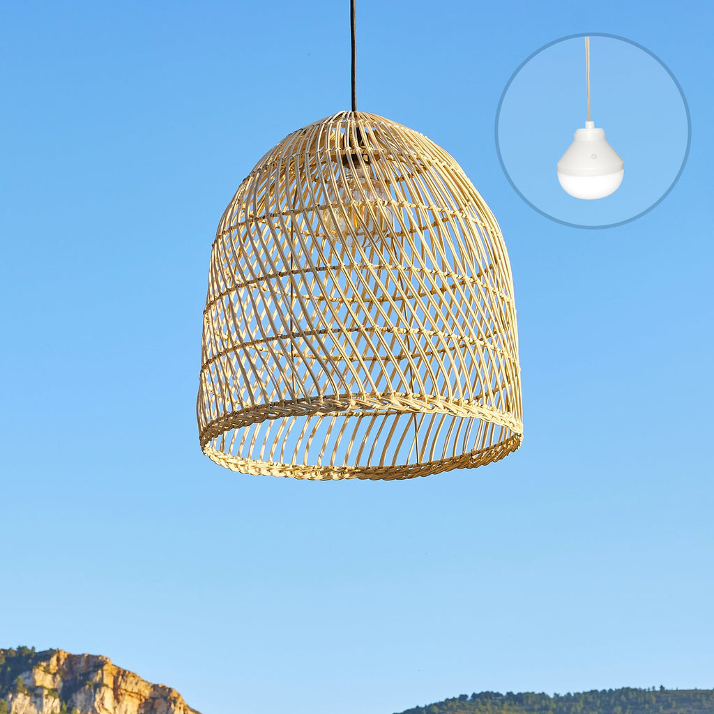 Paulo - Suspension Sans Fil - Rotin - Beige
