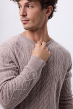 Paul Cable-Knit Crew-Neck Jumper - Hazelnut - Men