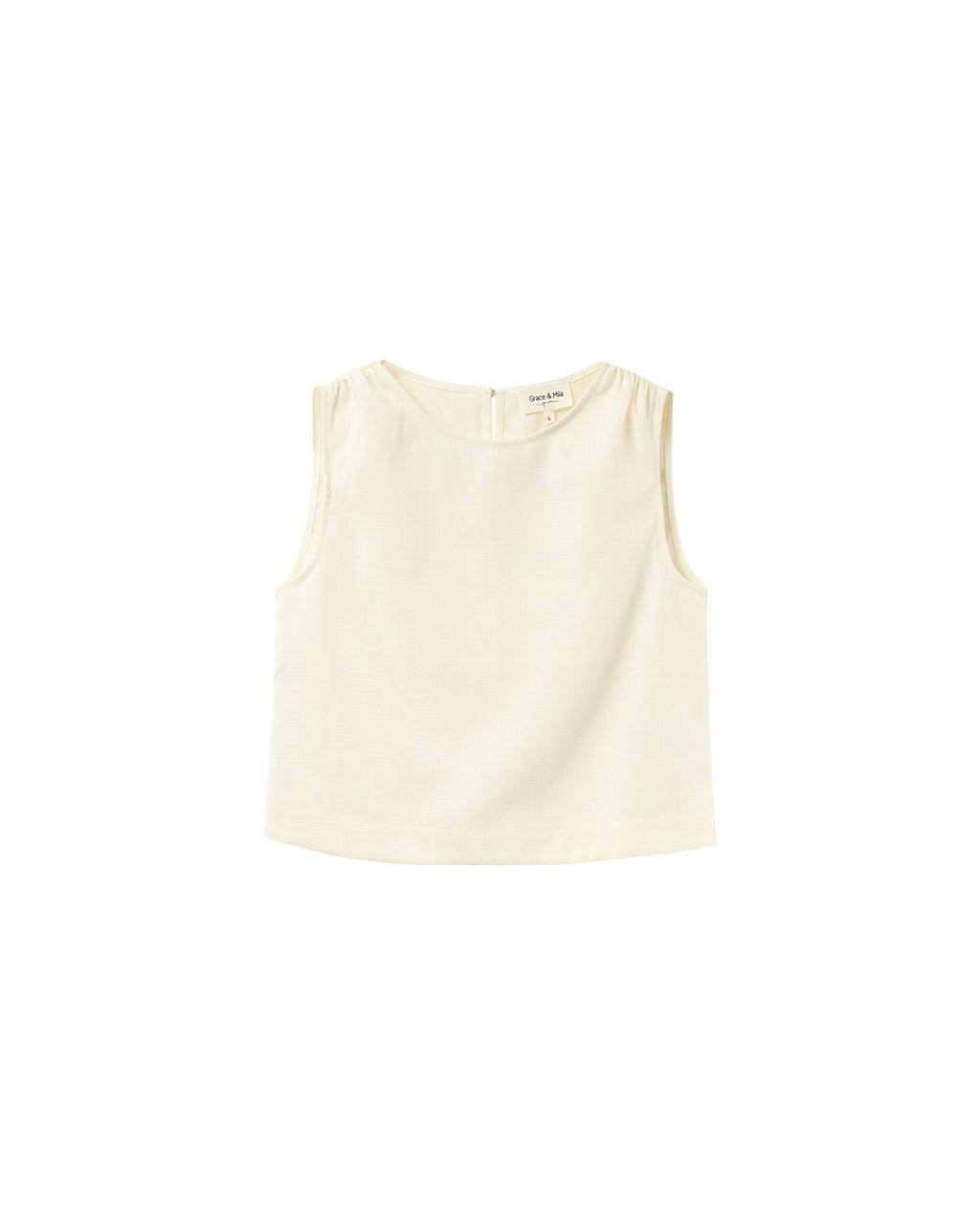 Cropped Top With Gathers Ecru Palm