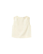 Cropped Top With Gathers Ecru Palm
