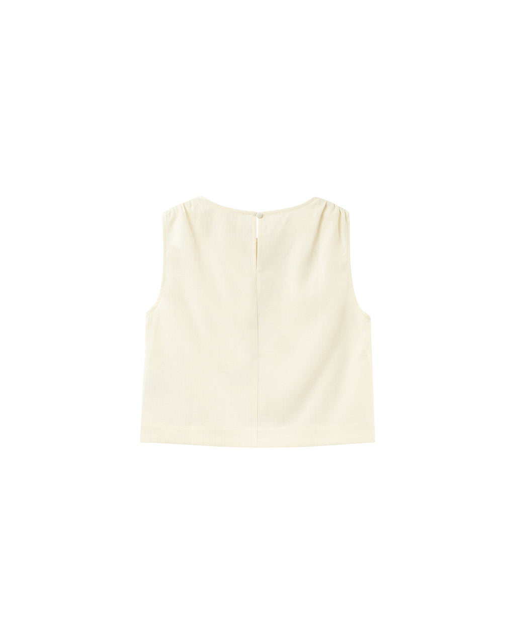 Cropped Top With Gathers Ecru Palm