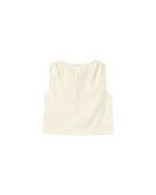 Cropped Top With Gathers Ecru Palm