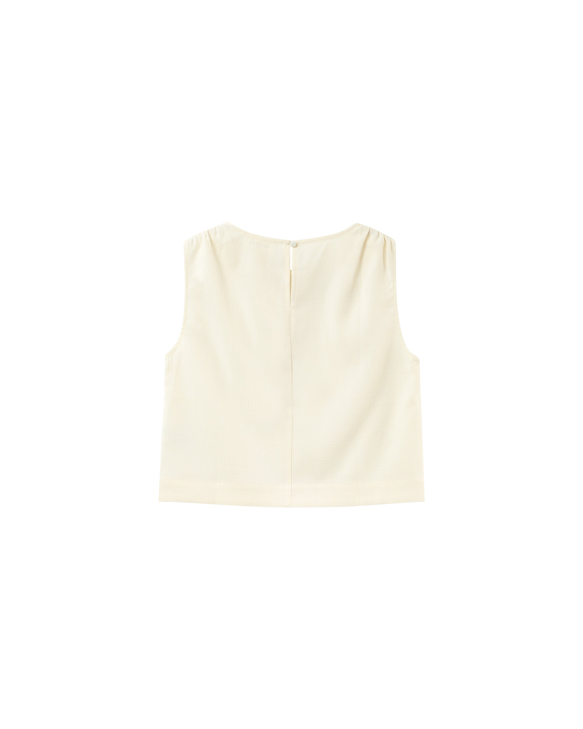 Cropped Top With Gathers Ecru Palm