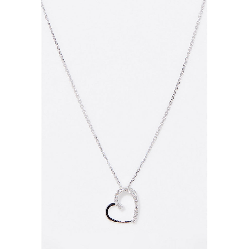 Colgante de diamantes "Precioso Corazón": 0,05/18 - Oro blanco 375/1000