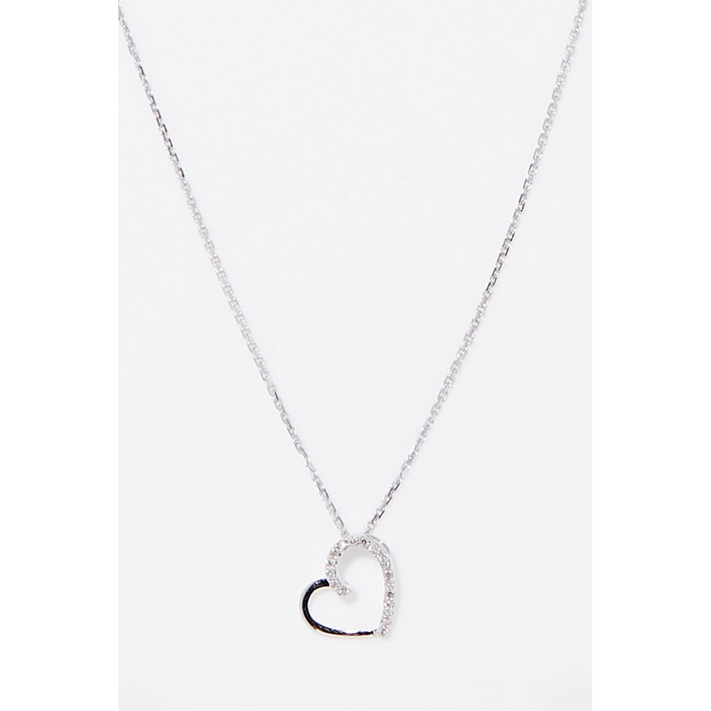 Colgante de diamantes "Precioso Corazón": 0,05/18 - Oro blanco 375/1000