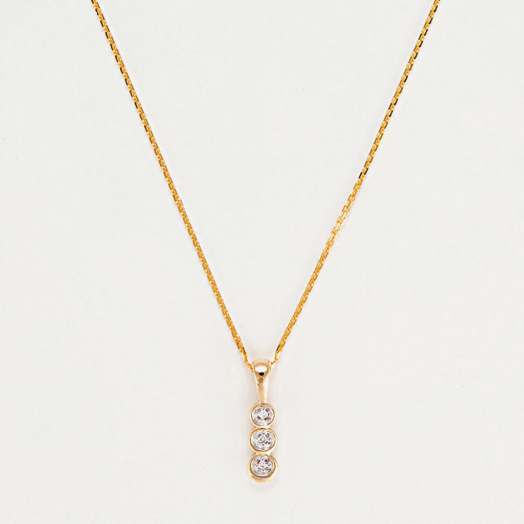 Colgante "Mini Trilogía" D0.02Ct/3 - Oro amarillo 375/1000