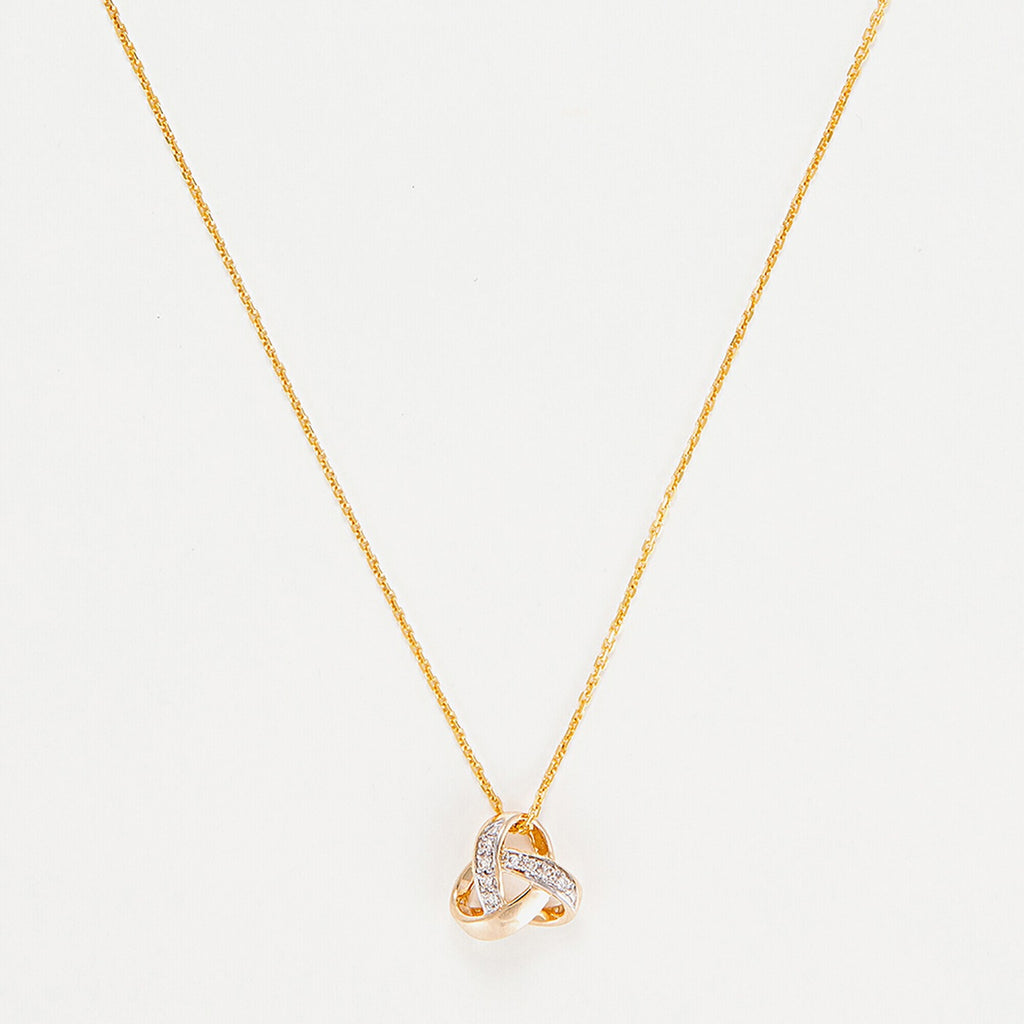 "Elegance Knot" Pendant D0.04Ct/8 - 375/1000 Yellow Gold