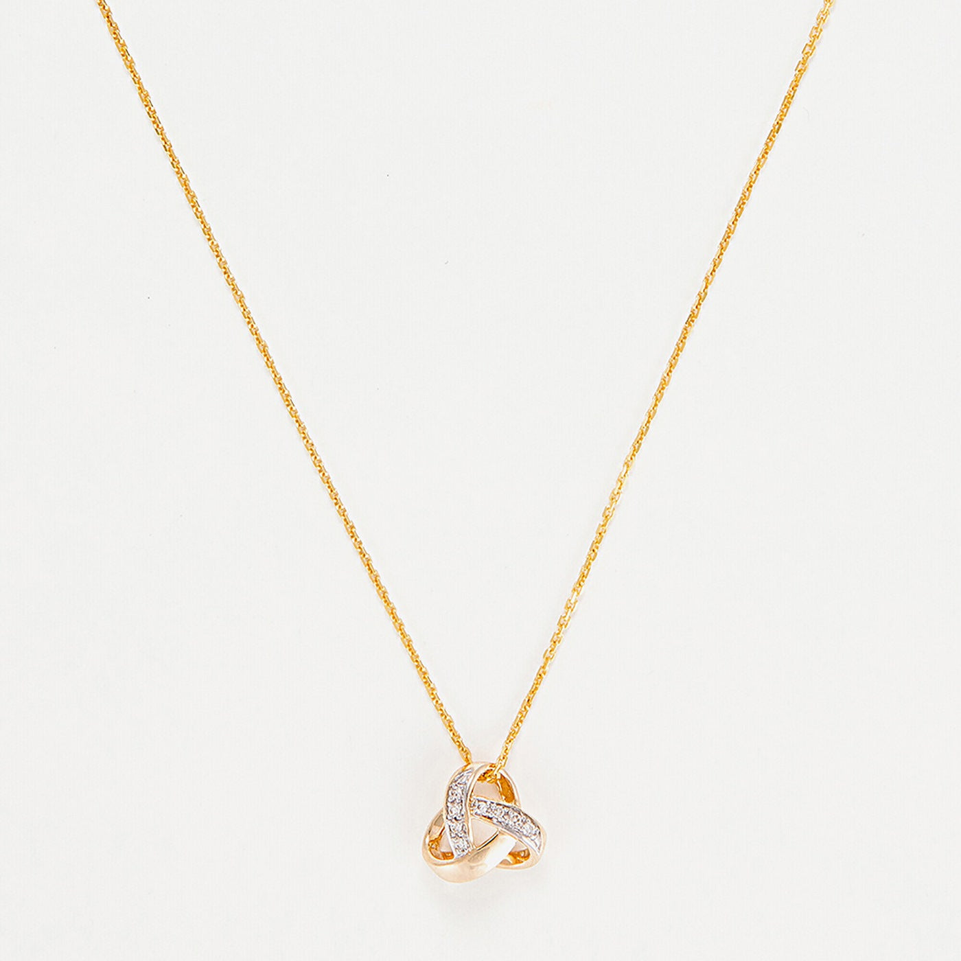 "Elegance Knot" Pendant D0.04Ct/8 - 375/1000 Yellow Gold