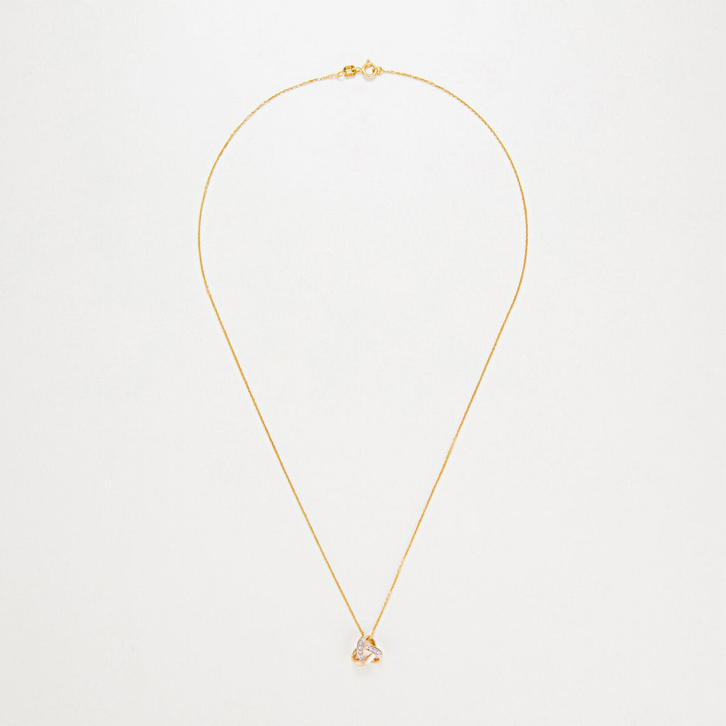 "Elegance Knot" Pendant D0.04Ct/8 - 375/1000 Yellow Gold