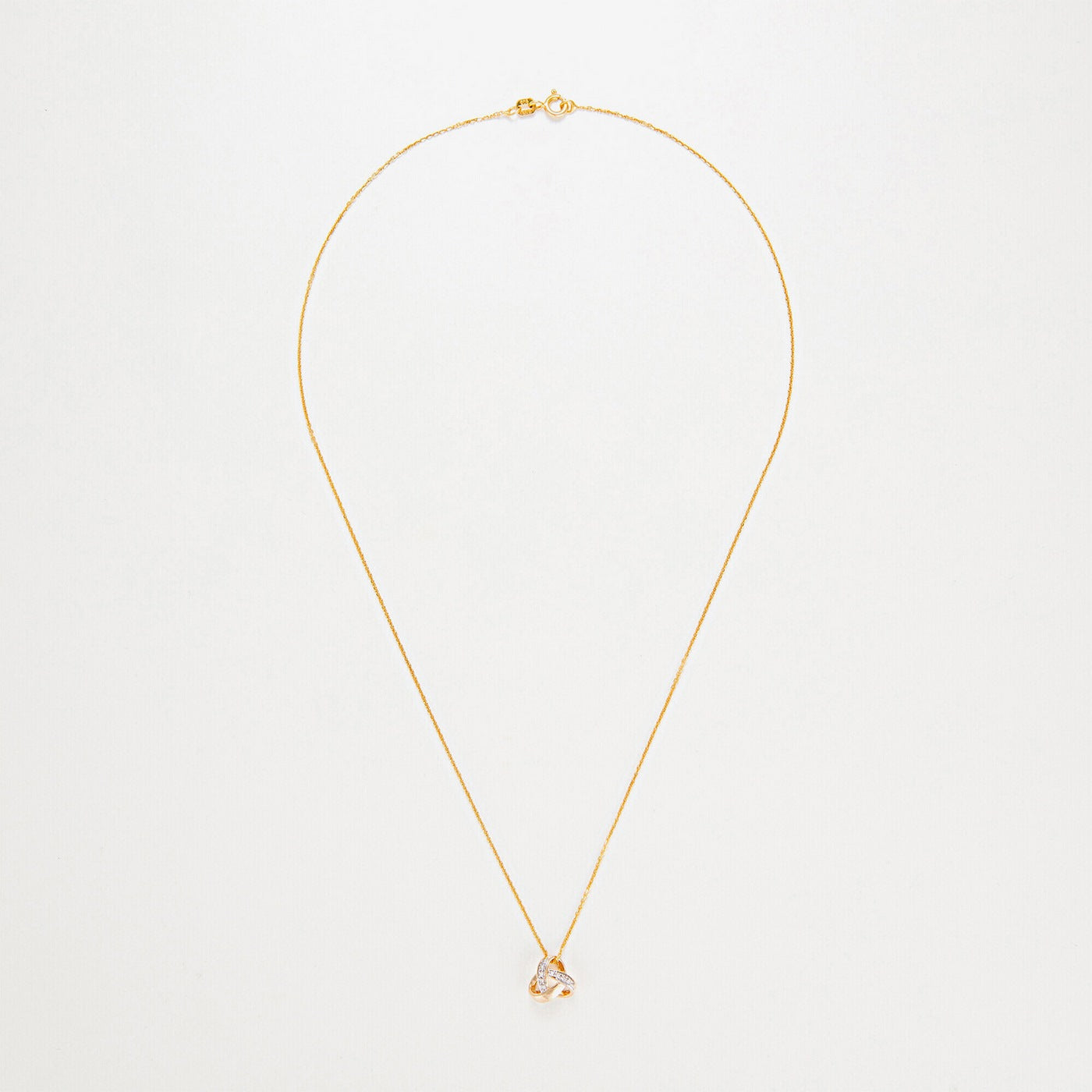 "Elegance Knot" Pendant D0.04Ct/8 - 375/1000 Yellow Gold