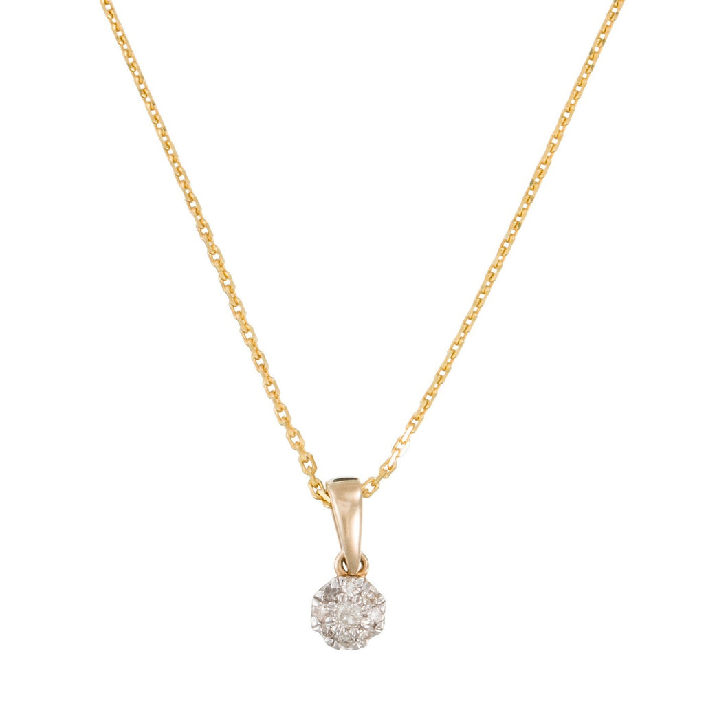 Colgante de diamantes "Idylle" 0.06/9 - Oro amarillo 375/1000