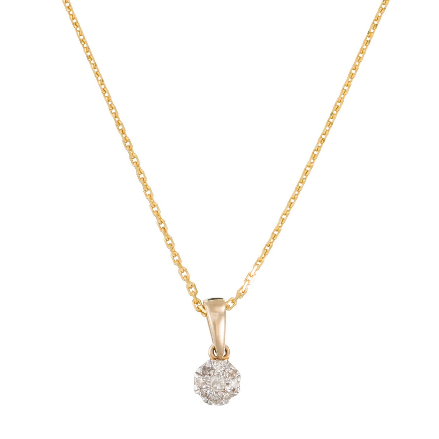 Colgante de diamantes "Idylle" 0.06/9 - Oro amarillo 375/1000