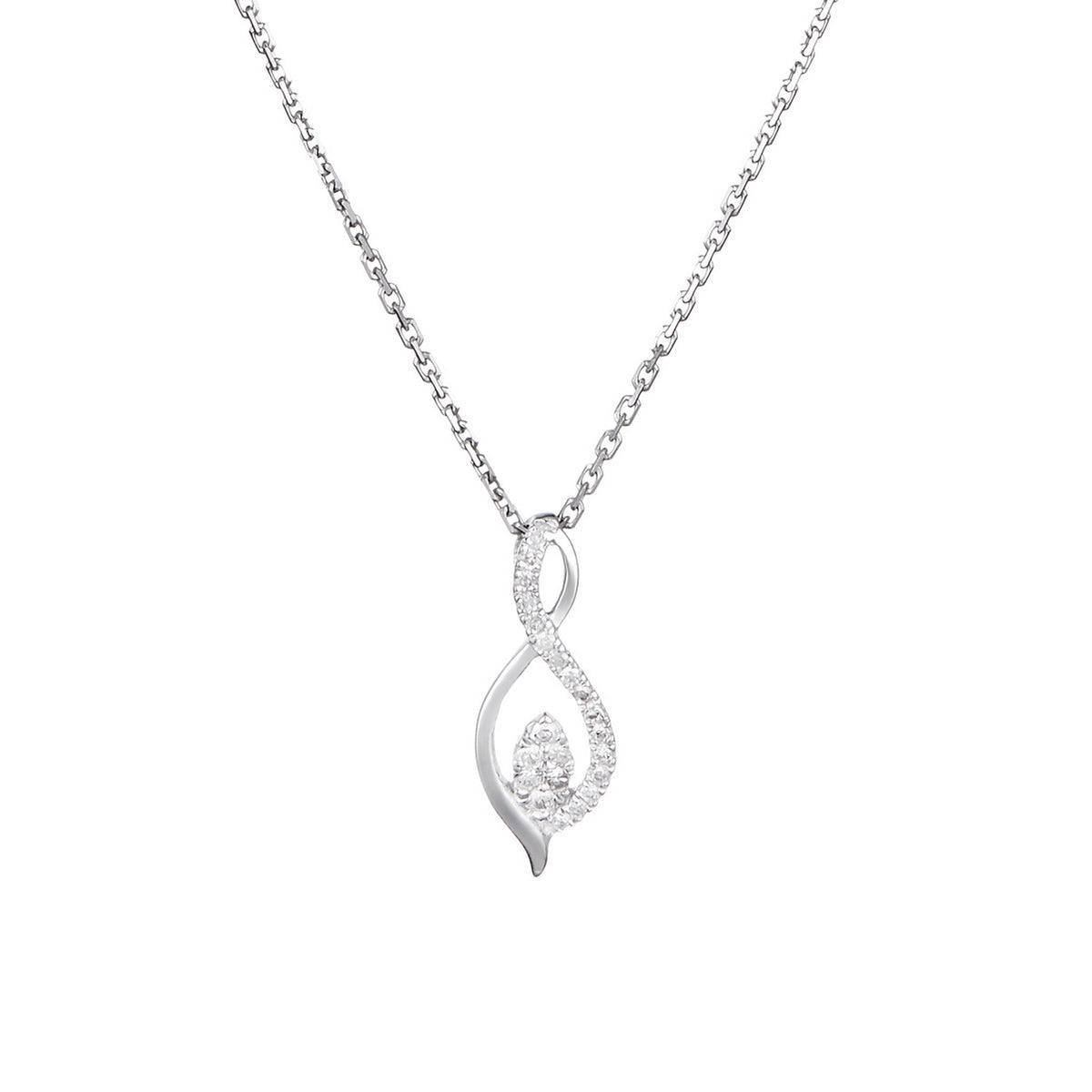 Pendentif "Luna" Diamants 0,07/22 - Or Blanc 375/1000
