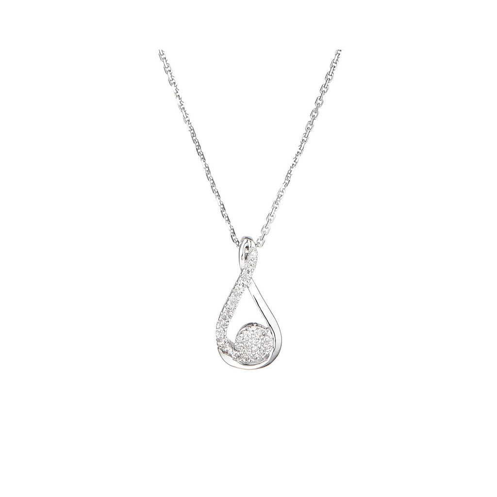 Colgante de diamantes "Kourtney" 0.08/28 - Oro blanco 375/1000