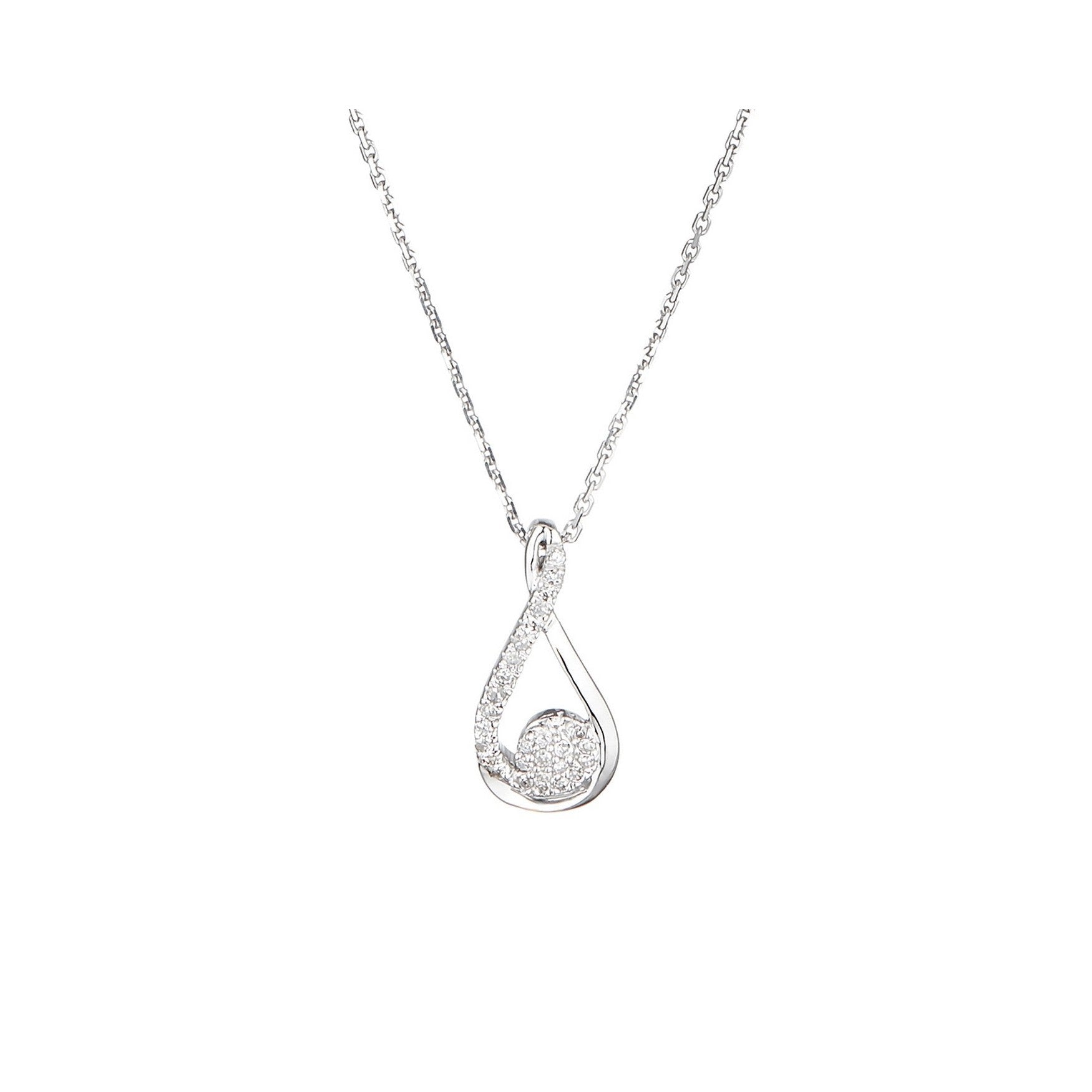 Colgante de diamantes "Kourtney" 0.08/28 - Oro blanco 375/1000