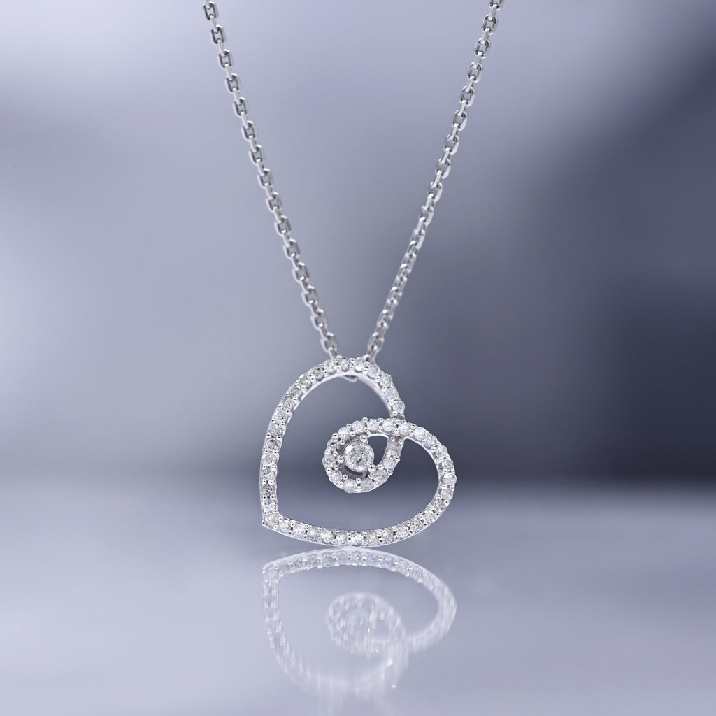 Pendentif "My Sweet Love" Diamants 0,15/51 - Or Blanc 375/1000