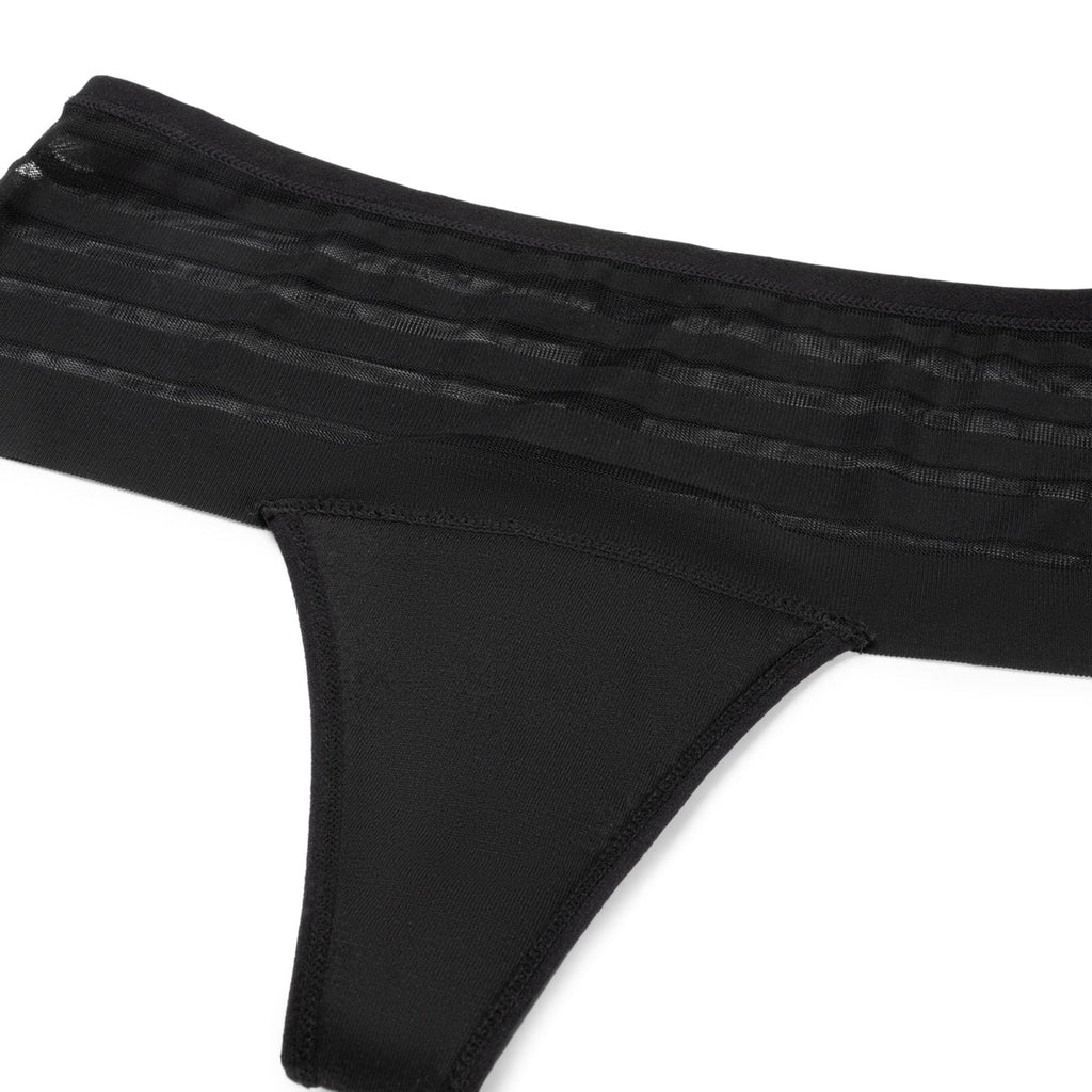 Boxerstring Menstruel En Dentelle Flux Moyen - Noir