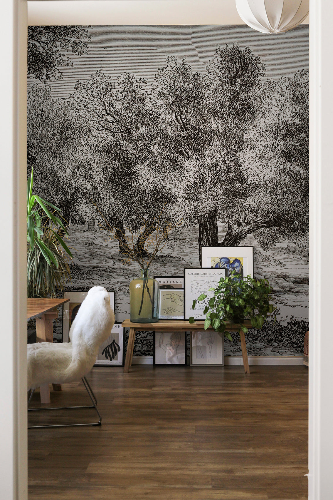 Papel pintado panorámico Capri - Negro