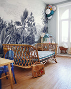 Panoramic Wallpaper - Provence - Navy