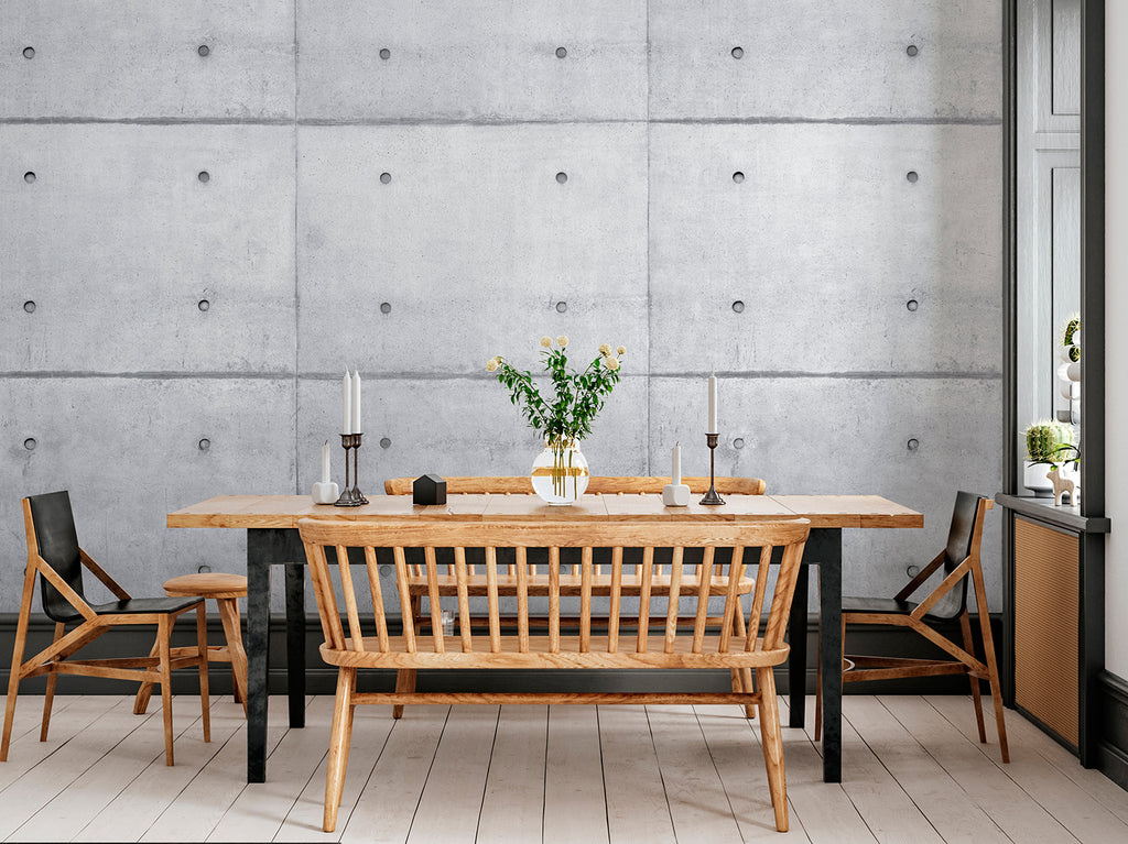 Loft Concrete Panoramic Wallpaper - Gray