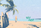 Papel pintado panorámico Wave Surfer XL - Multicolor