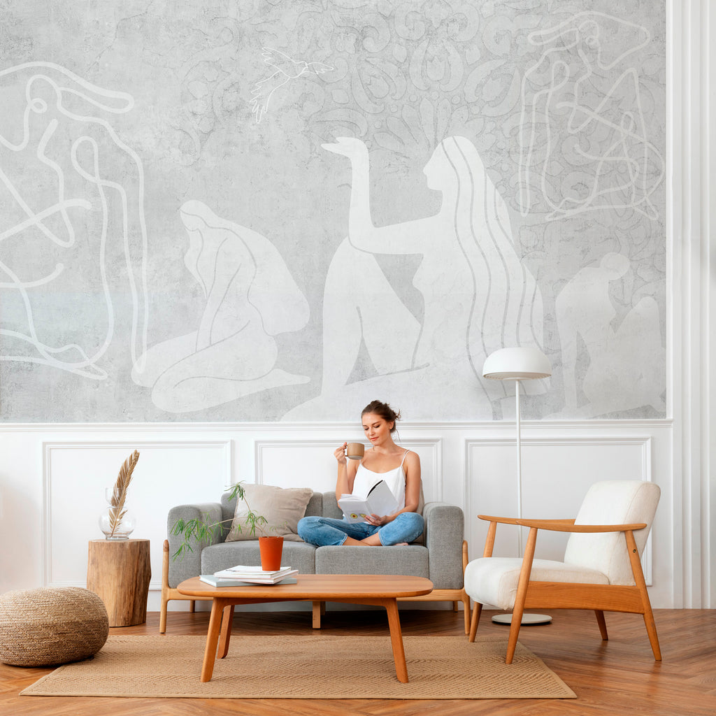 Papier Peint Panoramique Mahsa Gris Xl - Gris