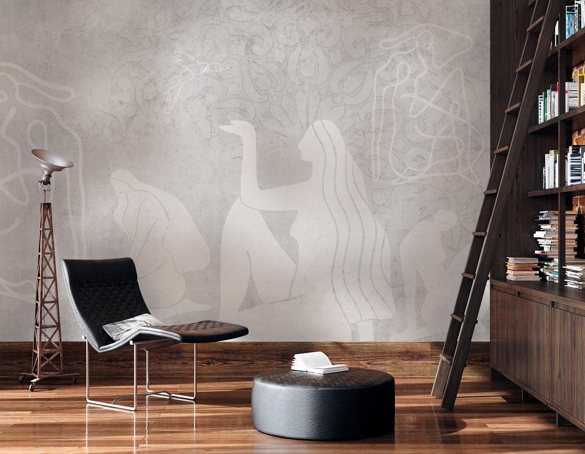 Papier Peint Panoramique Mahsa Gris Xl - Gris