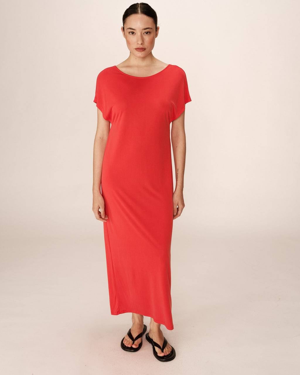 Robe Mi-Longue Peace - Rouge