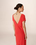 Robe Mi-Longue Peace - Rouge