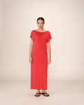 Robe Mi-Longue Peace - Rouge