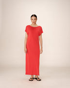 Robe Mi-Longue Peace - Rouge