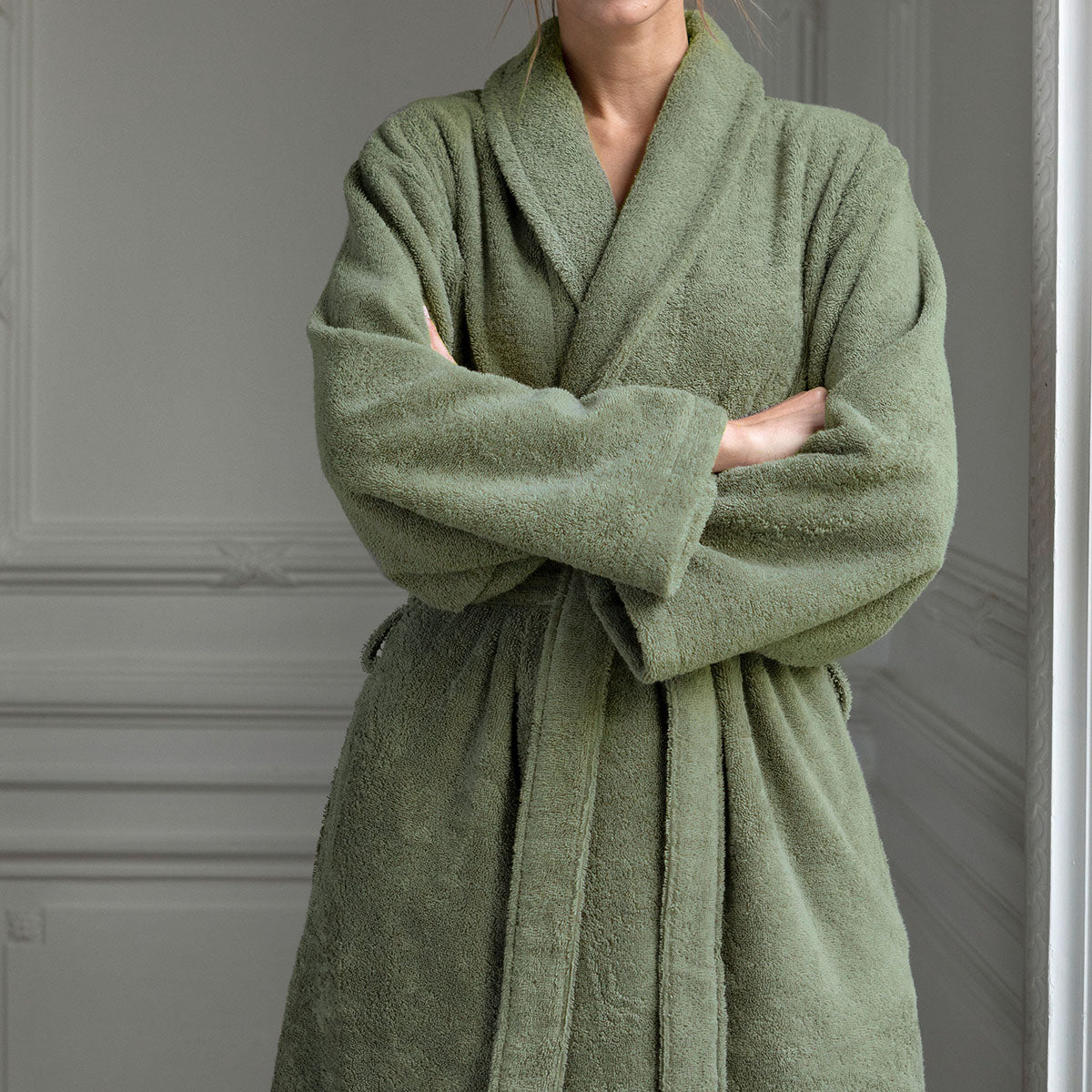 Éponge Unie - Peignoir - Vert Kaki