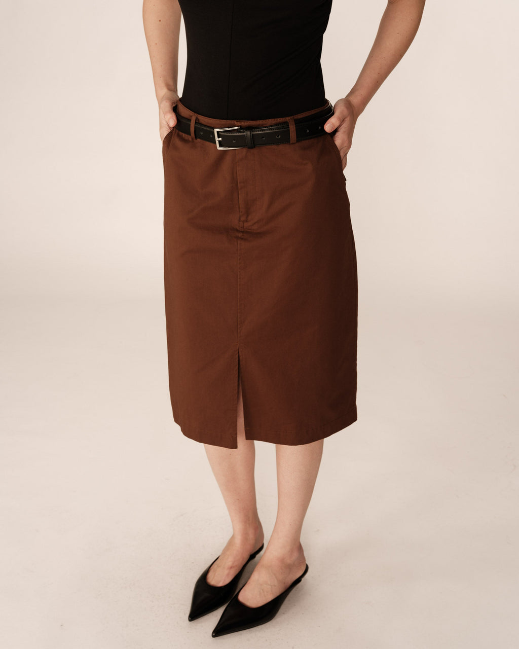 Falda Pencil - Chocolate