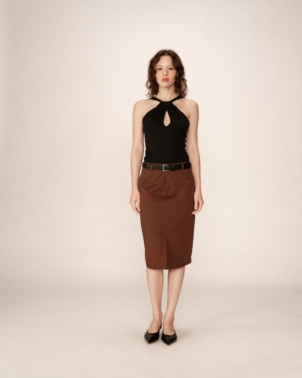 Falda Pencil - Chocolate